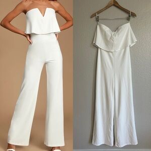 NWOT Power Of Love Strapless White Jumpsuit